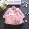 autumn baby girls Cardigan for party lace patchwork infant girls jacket cute bow long sleeve girls outfits pink roupa infantil