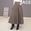 Autumn And Winter Long Skirt Women Vintage Woolen Skirt High Waist Saia Faldas Wool Pleated Skirts Womens Warm Maxi Skirt C2560
