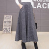 Autumn And Winter Long Skirt Women Vintage Woolen Skirt High Waist Saia Faldas Wool Pleated Skirts Womens Warm Maxi Skirt C2560
