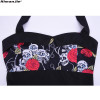 HimanJie Retro Vintage Style Sleeveless 3D Skull Floral Printed 2017 Summer Women Dress Halter Plus Size Party Sexy Casual Dress HimanJie Retro Vintage Style Sleeveless 3D Skull Floral Printed 2017 Summer Women Dress Halter Plus Size Party Sexy Casual Dress