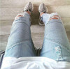 High-quality represent clothing designer pants blue/black destroyed mens slim denim straight biker skinny jeans men ripped jeans