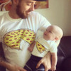 Cartoon Pizza Pattern Pullover Family T-Shirt