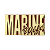 Marine Corps Wife Gold on Red 1" Lapel Pin