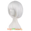 MapofBeauty cosplay bob wig white 30cm 12 inch Short Straight Synthetic hair natural 100% High Temperature Fiber Heat Resistant