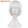 MapofBeauty cosplay bob wig white 30cm 12 inch Short Straight Synthetic hair natural 100% High Temperature Fiber Heat Resistant