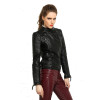 MAPLESTEED Genuine Leather Jacket Women Leather Jacket Sheepskin Black Soft Slim Fit Punk Bomber Female Leather Coat Autumn 049