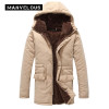 Manvelous European style Trench Coat Men Casual Straight Solid Plain Cotton Blends Thick Mens Winter Coats Trench Windbreakers