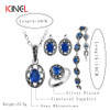 2017 NEW Blue Crystal Bridal Jewelry Sets For Women Silver Colour Bracelet Earrings Necklace Rings Vintage Jewelry Set