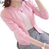 lollas New Solid Color Fashion Women Sweater Female Cardigan Thin Outerwear Summer Short Design Knit Long-sleeve Sweater