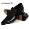 LOISWORD Large size EUR45 horsehair suede black pointed toe mens wedding shoes genuine leather dress shoes mens business shoes