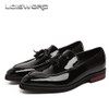 LOISWORD Black / wine red / blue loafers mens dress shoes genuine leather business shoes mens wedding shoes with tassel LOISWORD Black / wine red / blue loafers mens dress shoes genuine leather business shoes mens wedding shoes with tassel