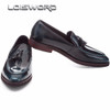 LOISWORD Black / wine red / blue loafers mens dress shoes genuine leather business shoes mens wedding shoes with tassel LOISWORD Black / wine red / blue loafers mens dress shoes genuine leather business shoes mens wedding shoes with tassel