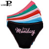 LOBBPAJA Lot 7 pcs Woman Underwear Cotton Weekdays Letter Printed Sexy Ladies Panties Briefs Intimates Lingerie Knickers Women