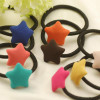 LNRRABC 3PCS/Set Print Heart Pentagram Round Candy Color Girls Lovely Hair Rope Elastic Hair Bands Hair Accessories