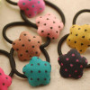 LNRRABC 3PCS/Set Print Heart Pentagram Round Candy Color Girls Lovely Hair Rope Elastic Hair Bands Hair Accessories