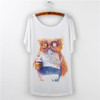 Fashion 2017 Summer Tee Shirt Women T-shirt Harajuku Elephant Animal Print Short Sleeve Camisetas Mujer White T shirt Women Tops
