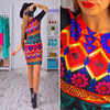 Fashion 2017 Summer Dress Sexy Casual Slim Micky Print Dress Package Hip Milk Silk Bodycon Dress Women Party Dresses Vestidos