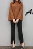 fashion 2017 New Autumn Women's Clothing Solid Female Pullover Tops Losse Turtleneck Flare Sleeves Sweater Women Plus Size