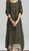 Fashion 2017 Cotton Linen Vintage Dress Summer Autumn Women Casual Loose  Long Maxi Dresses  Plus Size A507