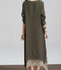 Fashion 2017 Cotton Linen Vintage Dress Summer Autumn Women Casual Loose  Long Maxi Dresses  Plus Size A507