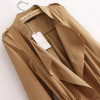 Fashion 2017 Autumn Long Trench Coat  For Women Open Stitch Drawstring Waist Outwear Solid  Casual Female Windbreaker  HH072