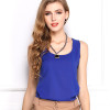 Fashion 2016 Summer Women Clothing Candy Color Sleeveless Women Blouses Chiffon Casual Blouse Shirt Tops Plus Size