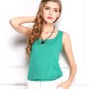 Fashion 2016 Summer Women Clothing Candy Color Sleeveless Women Blouses Chiffon Casual Blouse Shirt Tops Plus Size