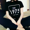 Fashion 2016 Summer Women Tshirt THE 1975 Letter Print T Shirt Women Short Sleeve Tee shirt femme O-neck Black Tops plus size Fashion 2016 Summer Women Tshirt THE 1975 Letter Print T Shirt Women Short Sleeve Tee shirt femme O-neck Black Tops plus size