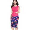 Fantaist Women Summer Sleeveless Button Flare Floral Print Elegant Business Party Formal Work Office Peplum Bodycon Pencil Dress Fantaist Women Summer Sleeveless Button Flare Floral Print Elegant Business Party Formal Work Office Peplum Bodycon Pencil Dress