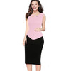 Fantaist Women Summer Sleeveless Button Flare Floral Print Elegant Business Party Formal Work Office Peplum Bodycon Pencil Dress Fantaist Women Summer Sleeveless Button Flare Floral Print Elegant Business Party Formal Work Office Peplum Bodycon Pencil Dress