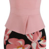 Fantaist Women Summer Sleeveless Button Flare Floral Print Elegant Business Party Formal Work Office Peplum Bodycon Pencil Dress Fantaist Women Summer Sleeveless Button Flare Floral Print Elegant Business Party Formal Work Office Peplum Bodycon Pencil Dress