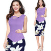 Fantaist Women Summer Sleeveless Button Flare Floral Print Elegant Business Party Formal Work Office Peplum Bodycon Pencil Dress Fantaist Women Summer Sleeveless Button Flare Floral Print Elegant Business Party Formal Work Office Peplum Bodycon Pencil Dress