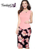 Fantaist Women Summer Sleeveless Button Flare Floral Print Elegant Business Party Formal Work Office Peplum Bodycon Pencil Dress Fantaist Women Summer Sleeveless Button Flare Floral Print Elegant Business Party Formal Work Office Peplum Bodycon Pencil Dress