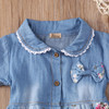 2017 Flower Girl Summer Princess Dress Kid Baby Party Wedding Pageant Denim Dresses Clothes