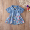 2017 Flower Girl Summer Princess Dress Kid Baby Party Wedding Pageant Denim Dresses Clothes