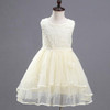 2017 Flower Girl Dresses Summer Baby Clothing Girls Princess Dress Children Show Lace Wedding Party Bow Dress for Kids White