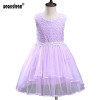 2017 Flower Girl Dresses Summer Baby Clothing Girls Princess Dress Children Show Lace Wedding Party Bow Dress for Kids White