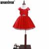2017 Flower Girl Dress for Weddings Crystal Girls Pageant Dresses Red First Communion Dresses Robe Petite Fille D'honneur