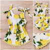 2017 Floral Toddler Kids Baby Girl Sleeveless Belt Yellow Bright Cute Dress Clothes Outfit