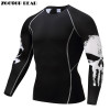 2017 Fitness MMA Compression Shirt Men Rashguard Male Long Sleeve T Shirt Crossfit Bodybuilding Men Skull Print 3D T Shirt Tops