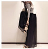 2017 Fashion Women's Summer elastic High waist Chiffon Loose Casual Bohemia Skirt Pants Capris Wide Leg Long Trousers