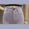 2017 Fashion Women's Slim Hole Jeans Female Embroidery Washed Denim Jeans High Stretch Candy Color Casual Pencil Pants  Feminino