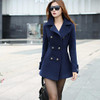 2017 Fashion Women Woolen Coat High Quality Slim Warm Woolen Jacket Coat Korean Style Deep Blue/Red