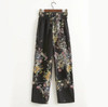 2017 Fashion Women Palazzo Pants Black Flower Elastic Waist Drawstring Causal Pants Wide Leg Pant Vintage Women Clothing PT140