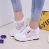 2017 Fashion Women Leather White Shoes Platform Lace Up Shoes Woman High Increasing Casual Flats Shoes For Lady Spring Autumn