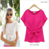 2017 fashion women kimono Bowknot blouses O-neck short sleeve shirts chiffon casual vintage tops plus size 4XL blusas blouse new