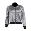 2017 Fashion Women Bomber jacket Full sleeve Short style Coat bts jaqueta feminina Solid Army green Silver Red casaco feminino
