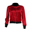 2017 Fashion Women Bomber jacket Full sleeve Short style Coat bts jaqueta feminina Solid Army green Silver Red casaco feminino