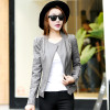 2017 Fashion Winter Autumn Women Faux Soft Leather Jacket Long Sleeve Zippers Motorcycle Coat Black Gray PU Jackets CS616