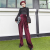 2017 Fashion Velvet High Waist Wide Leg Pants Women Autumn Winter New Trousers Clothing Velour Baggy Loose Long Full Length New